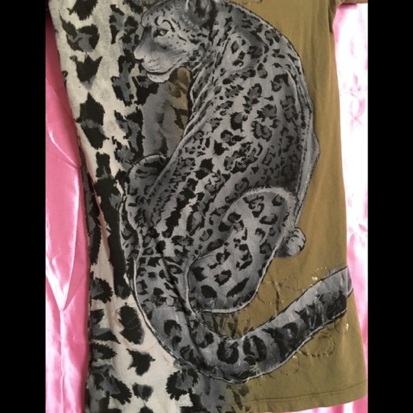 👑 Christian Audigier shirt Leopard green 👚 - Picture 4 of 6